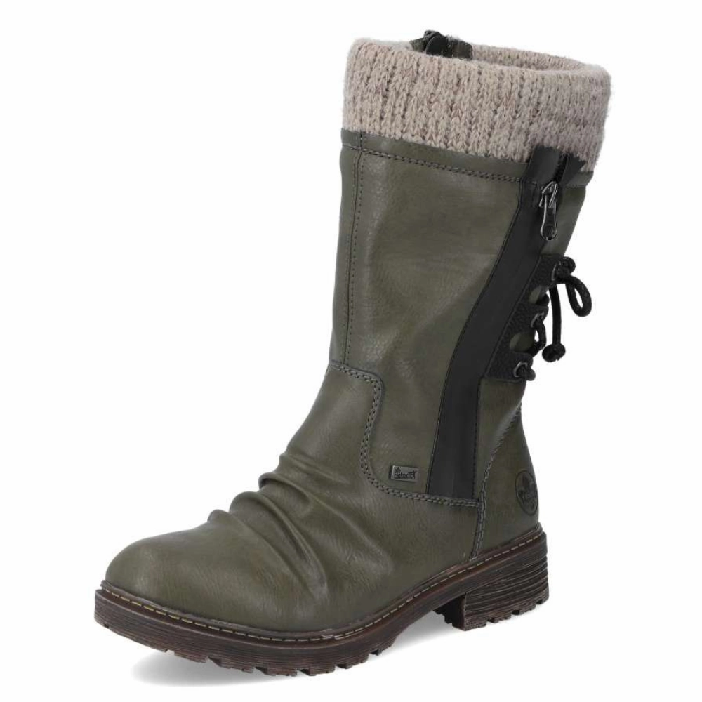Boots With Buckle Rieker Dominika 56 Forest/Black/Stein Boot (Women's)