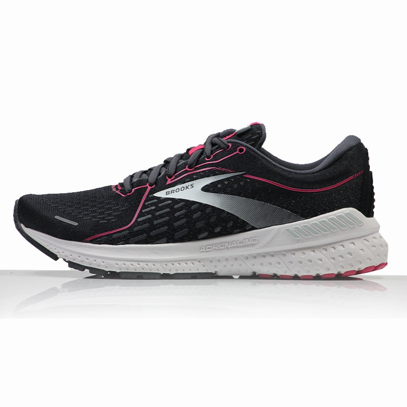 Best Running Shoe With Arch Support Brooks Adrenaline GTS 21 Women's Running Shoe - Black/Raspberry Sorbet/Ebony