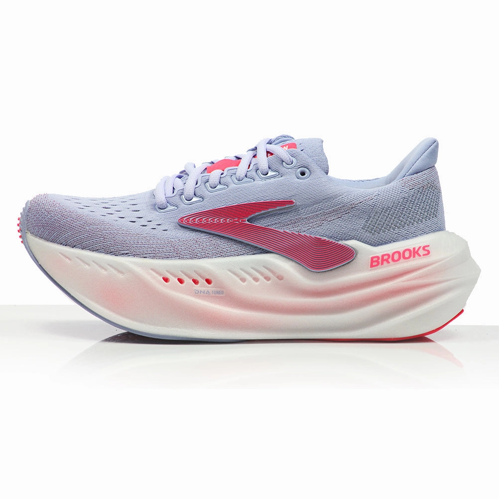 Three Horse Shoes Running Waters Menu Brooks Glycerin Max Women's Running Shoe - Blue Heron/Diva Pink/White
