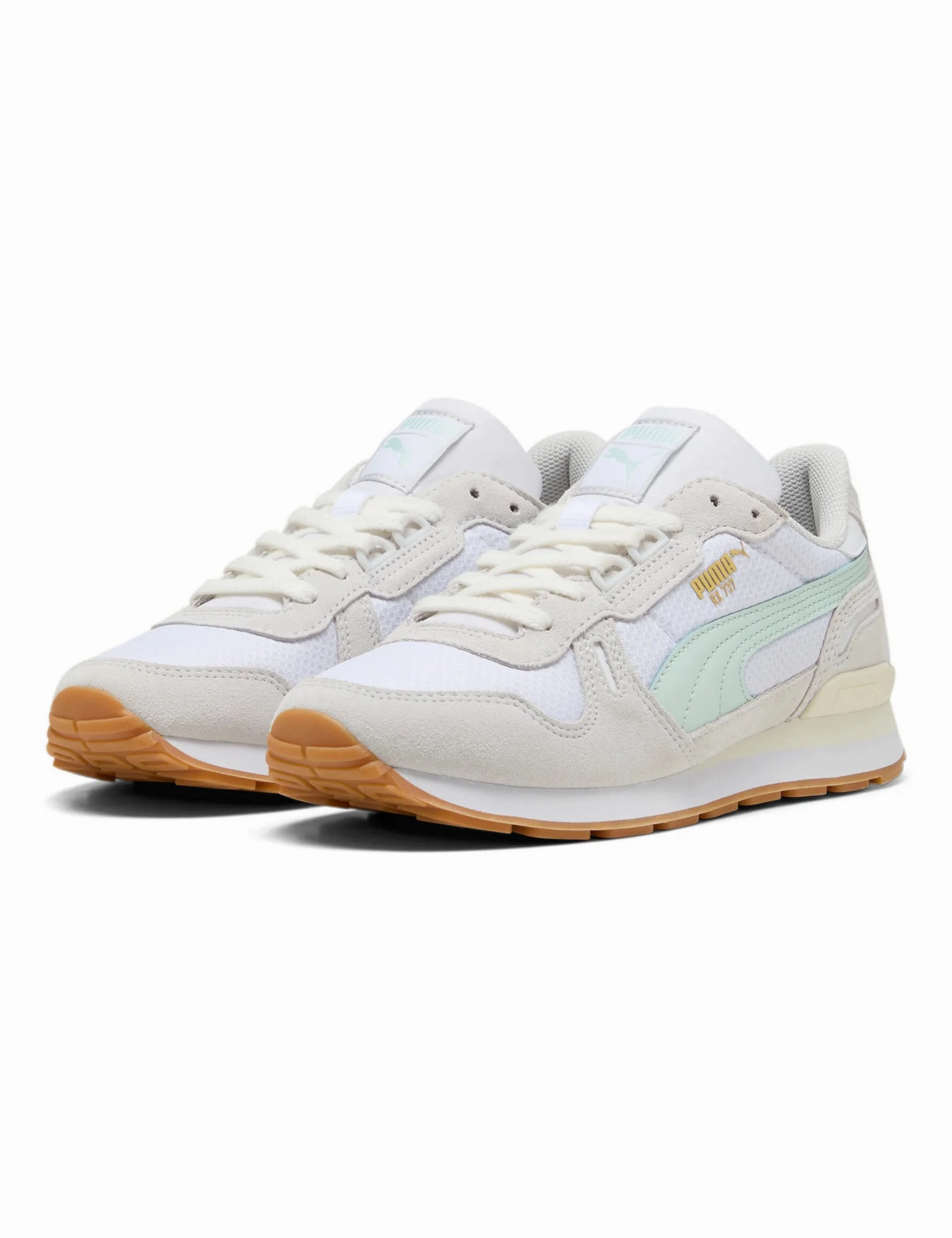 Puma Women Swilla Running Shoes RX 737 Mesh Sneakers - White/Gum