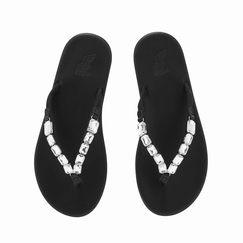 Saionara Crystals Clear Summer Wedge Heel Sandals