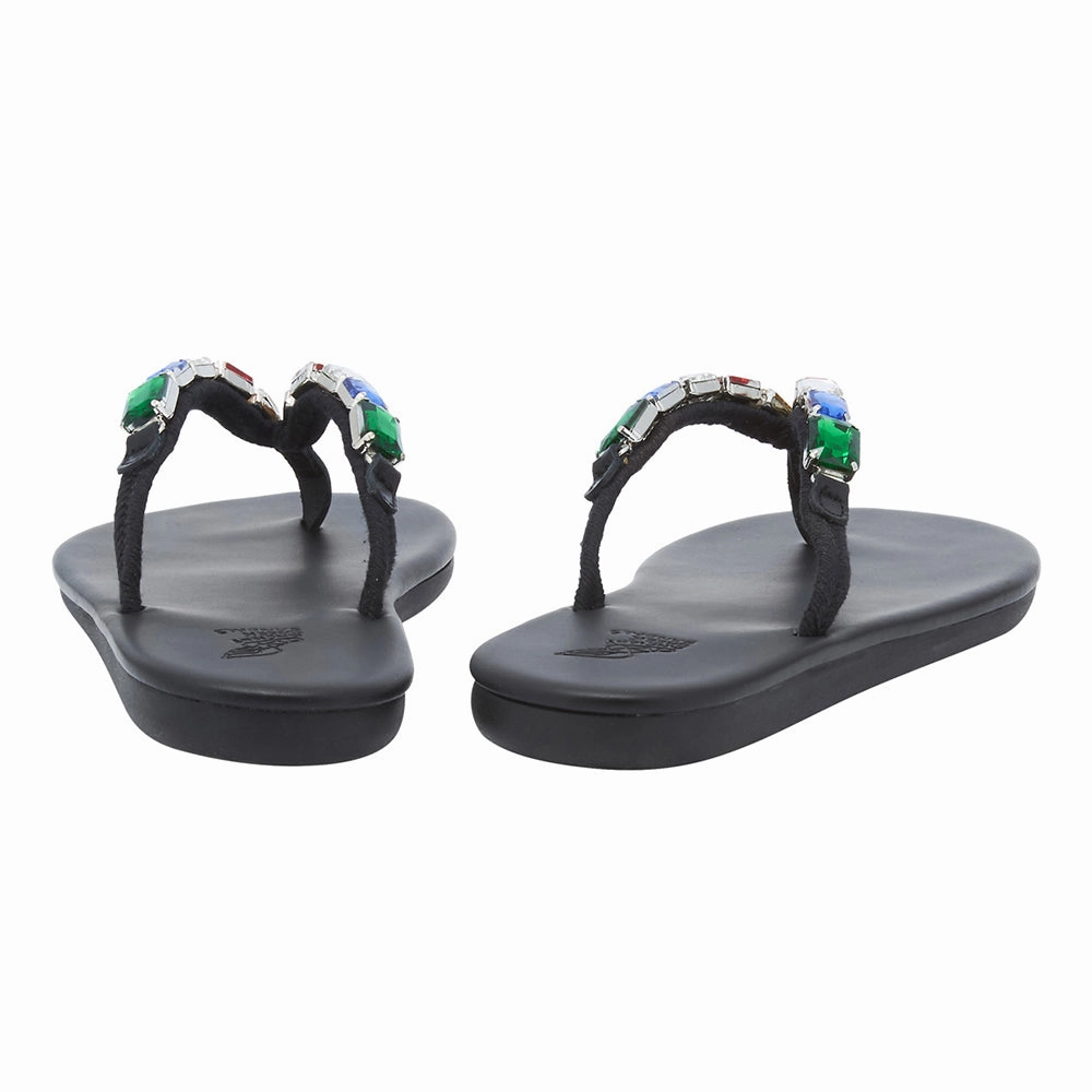 Saionara Crystals Multi Colour Sandals And Wedges