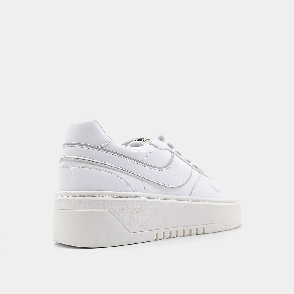 SATINE White Velcro Sneakers