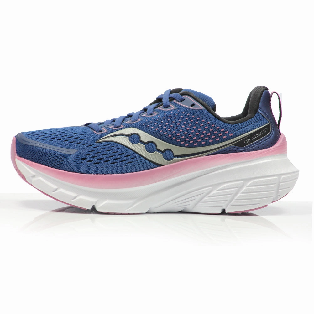 Running Shoe Store Nearby Saucony Guide 17 Women's Wide Fit Running Shoe - Navy/Orchid