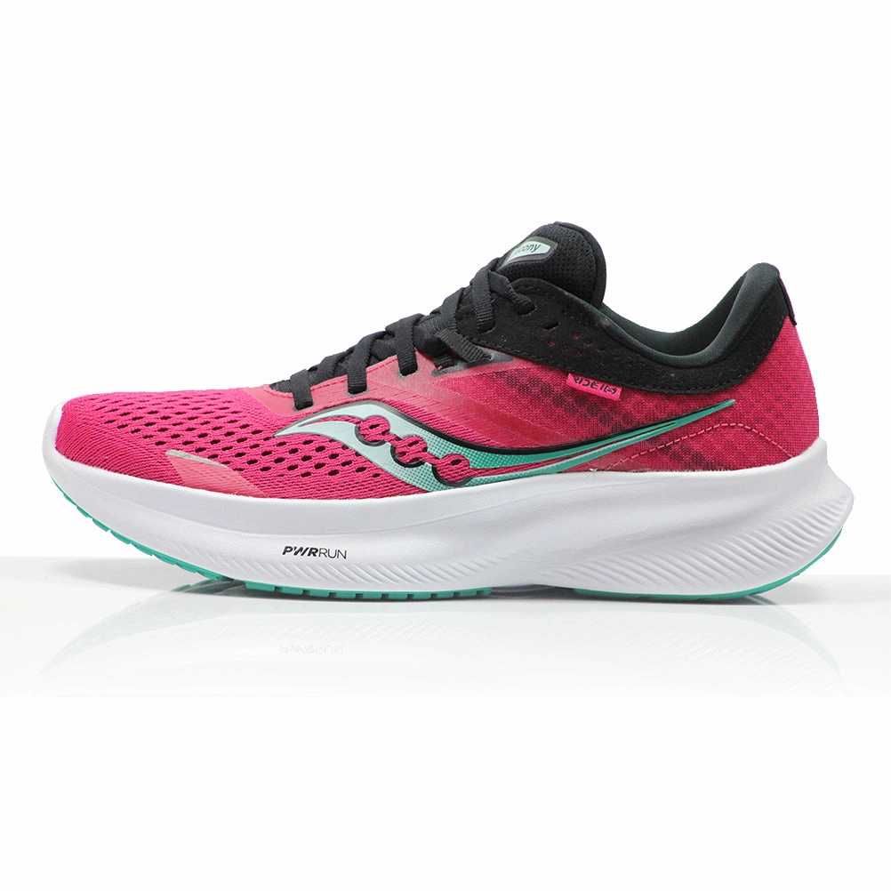 Saucony Ride 16 Women's Running Shoe - Rose/Black Boys Running Shoes