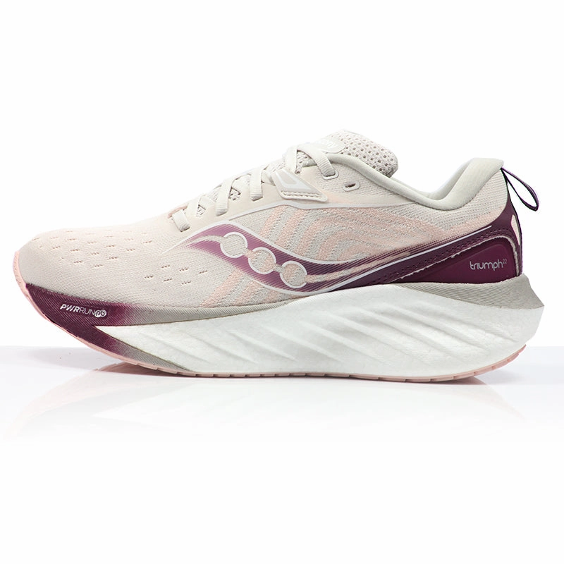 Saucony Triumph 22 Women's Running Shoe - Moon/Eggplant Firm Running Shoes