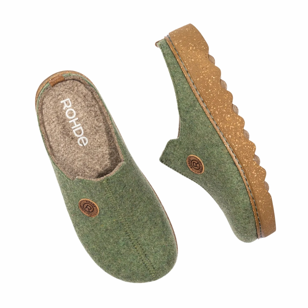 Antique Glass Slippers Rohde 6120 Foggia Circle Pesto/Green Slipper (Women's)