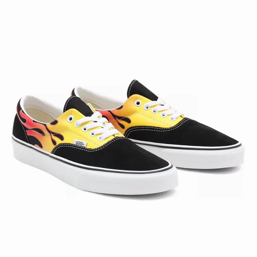 Vans scarpa sneakers unisex adulto Era Flame VN0A4BV4XEY1 nero-bianco-fiamme Streetwear Sneakers