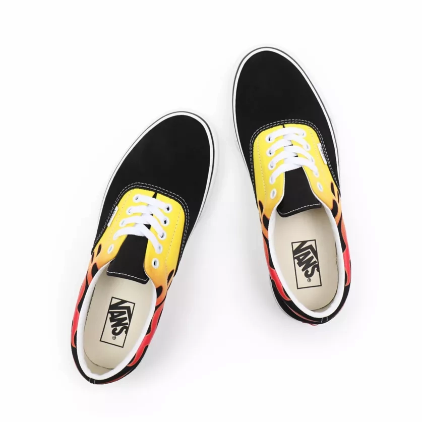 White Designer Sneakers Vans scarpa sneakers unisex adulto Era Flame VN0A4BV4XEY1 nero-bianco-fiamme