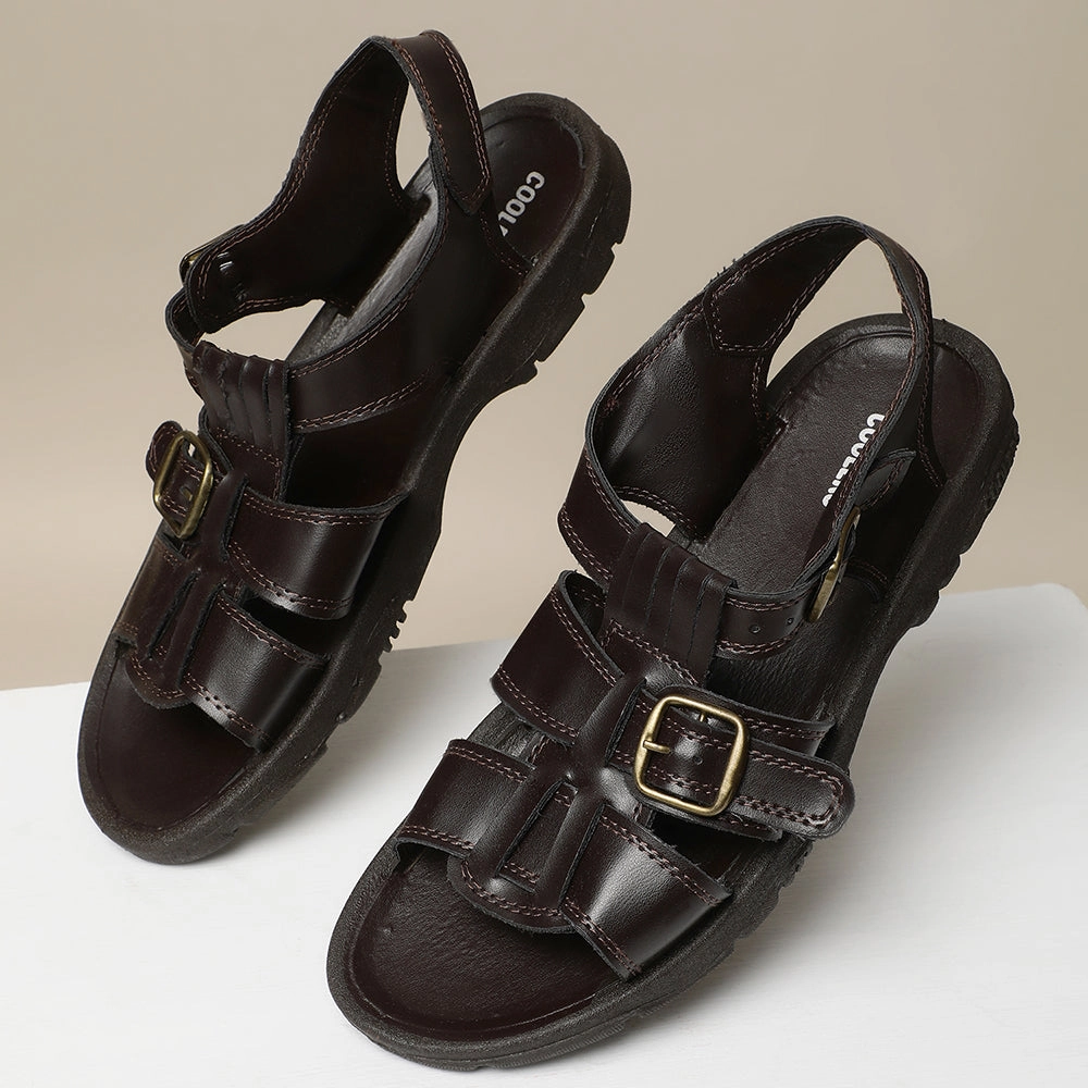 Coolers Casual (Brown) Sandals For Men SEMSON-N By Liberty Sandals Sea Bubble Triple