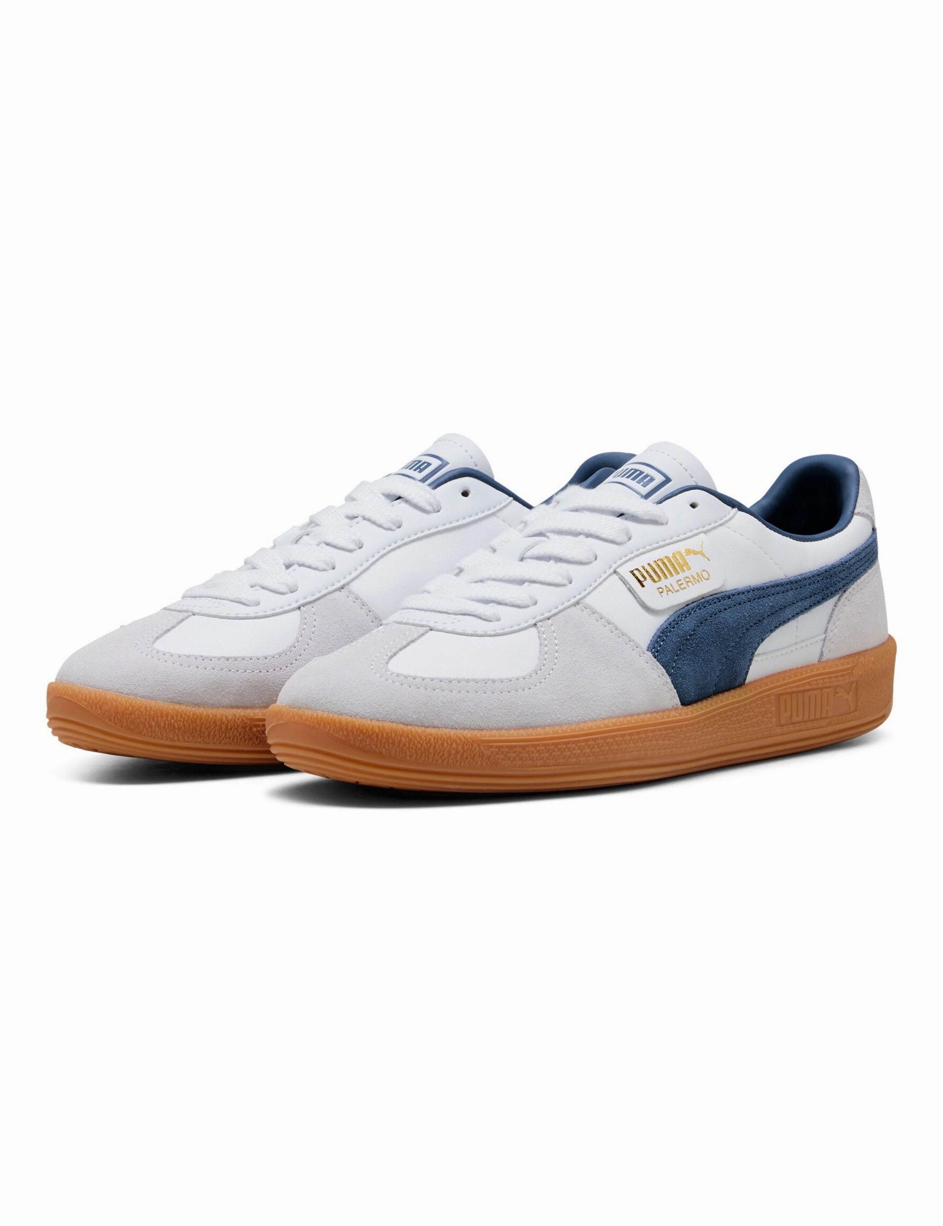 Ribbon Puma Shoes Palermo - White-Dark Indigo