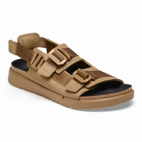 Shinjuku Natural Leather Textile Tory Sandals