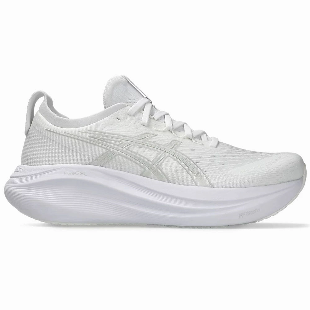 Men's Asics Gel-Nimbus 27, White/Glacier Grey, 8.5 D Medium Asics Shoes International Shipping