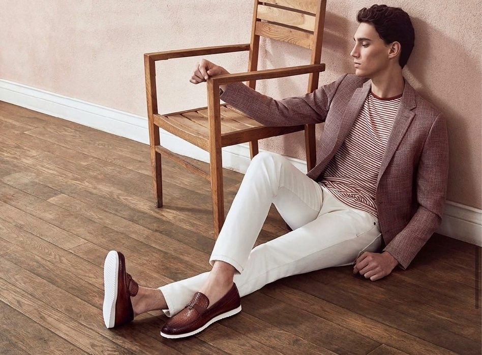 The Sperry Tan Leather Tassel Loafer Men Shoe Dress Shoes With Diamonds