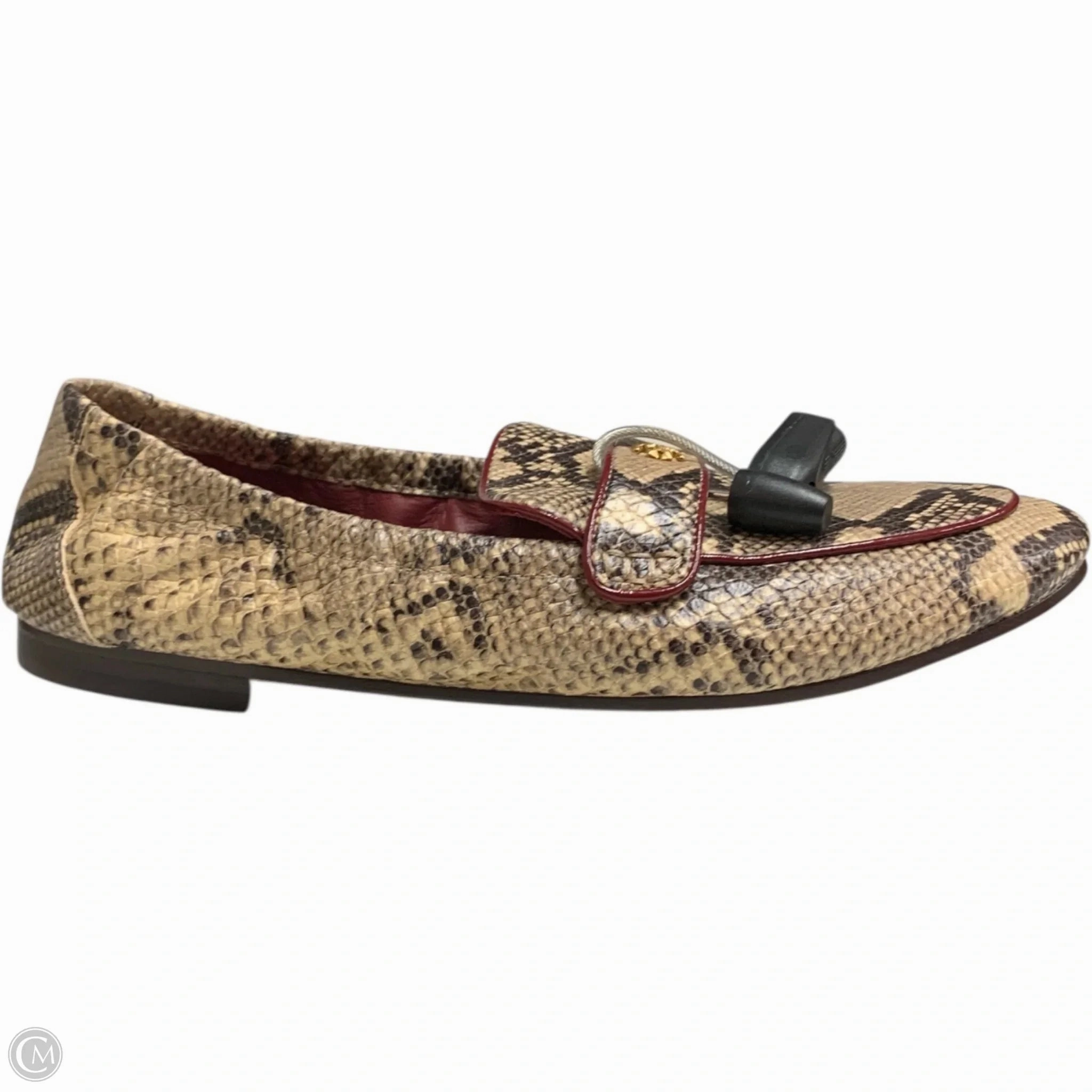 Shoes Designer By Tory Burch In Snakeskin Print, Size: 7 American Classics Penny Loafers