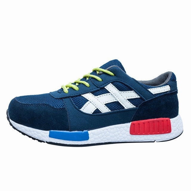 Fashion Men Safety Shoes Steel Toe Cap Work Shoes Breathable Flying Woven Safety Boots Men Casual Work Boots Large Size 35-46 Leather Dress Boots