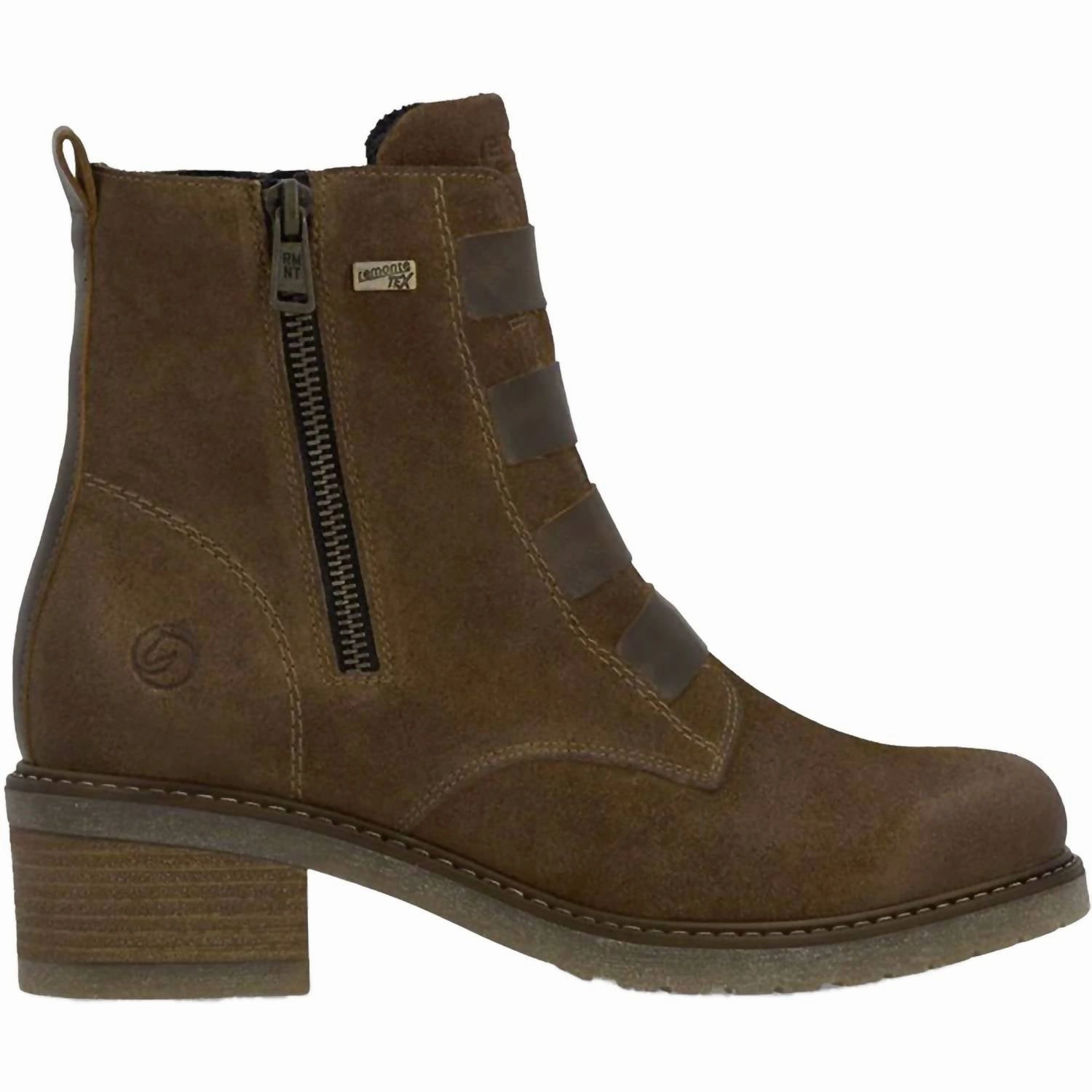 Texas Cowboy Boots Women's Zip Up Leather Boots In Sattle/kastanie