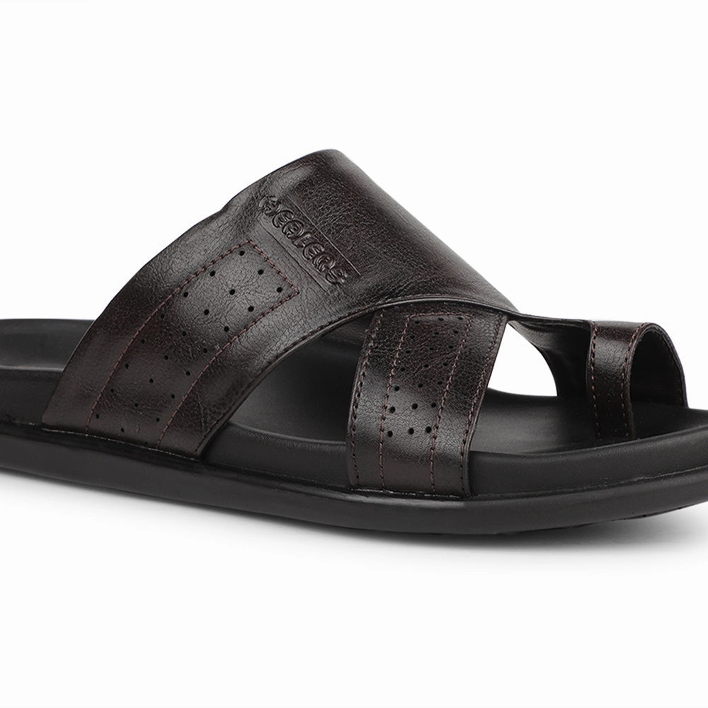 Orange Slides Healers Brown Casual Slipper For Men LEEKS-10 By Liberty