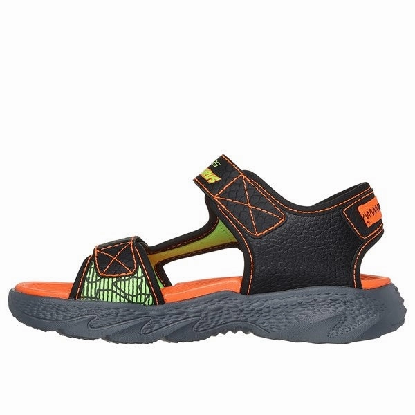 Skechers Creature Splash River Sandal Black Orange Croc Sandals