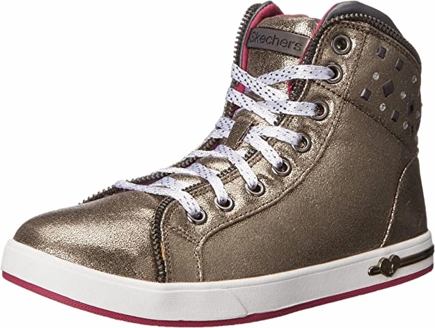 Skechers scarpa da ginnastica da ragazza Shoutouts Zipsters 84301L gun metal La Gear Sneakers 90s