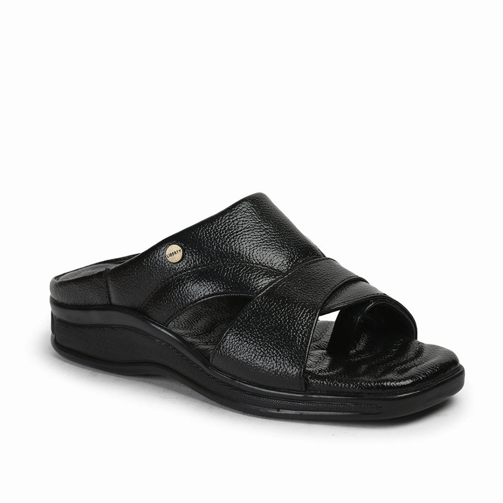 Healers Black Casual Slippers For Men 2050-802 By Liberty Top Drawer Slippers