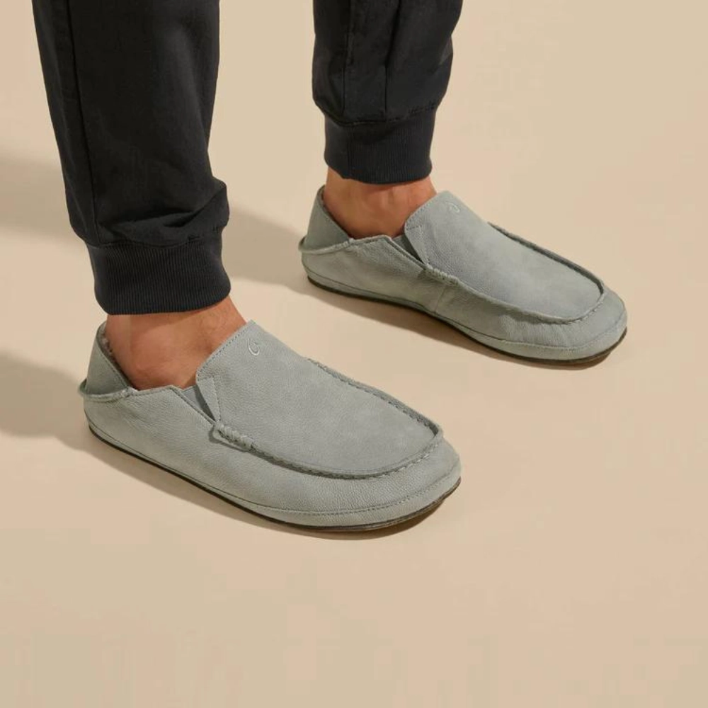 OluKai Molo Sharkskin Grey Slipper (Men's) The Wiz Silver Slippers