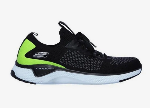 Club Sneakers Skechers scarpa da ginnastica da uomo Solar Fuse Valedge 52757 BKLM nero-verde lime