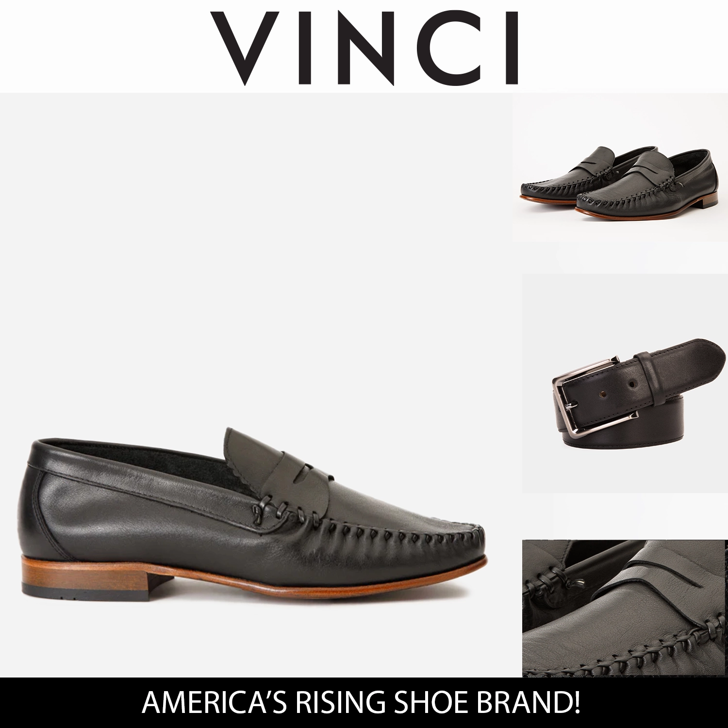 The Eregli Black Leather Penny Loafer Men Shoe Dress Shoes And Shorts