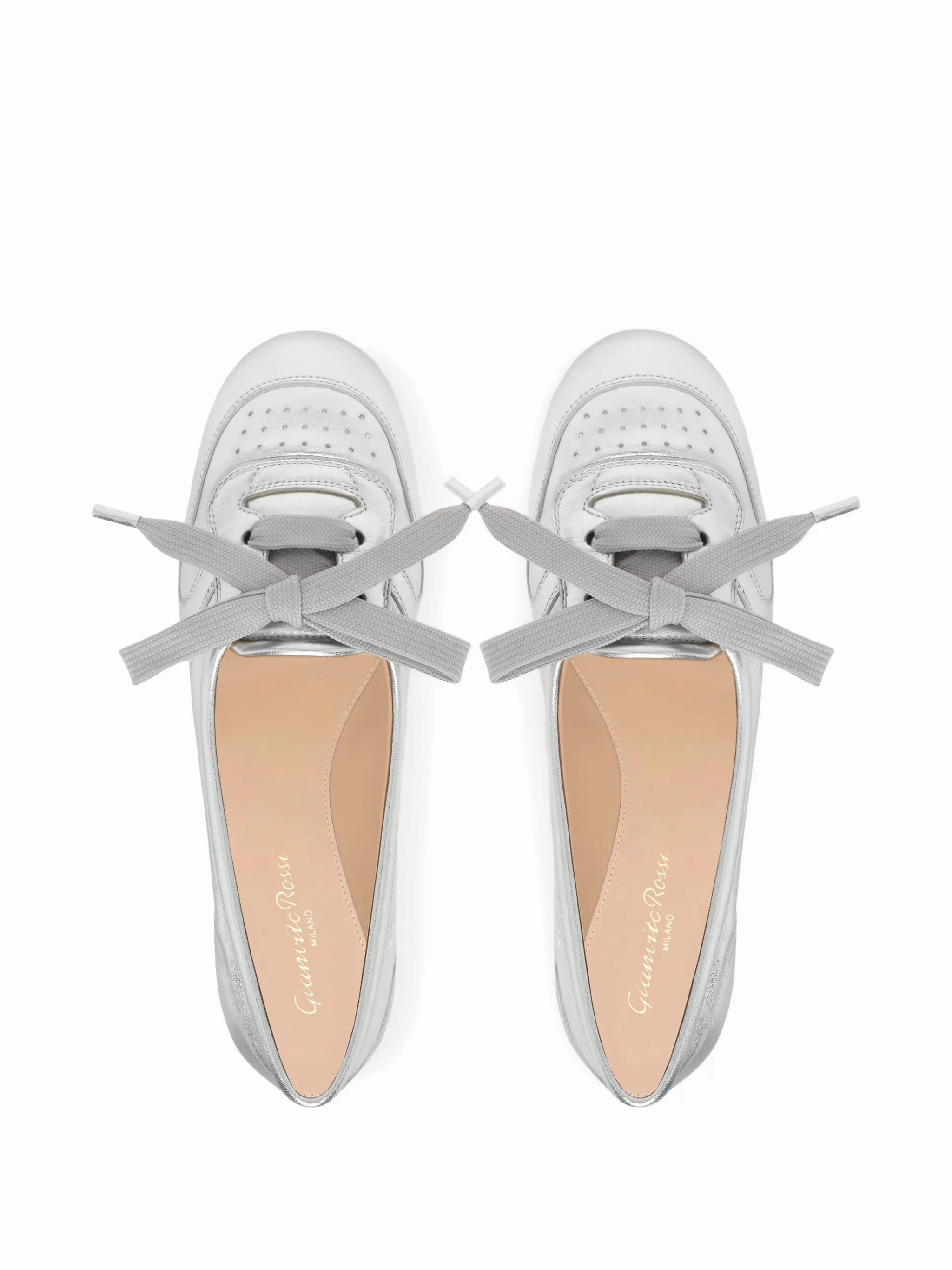 lace-up perforated ballet flats Flat Rhinestone Shoes