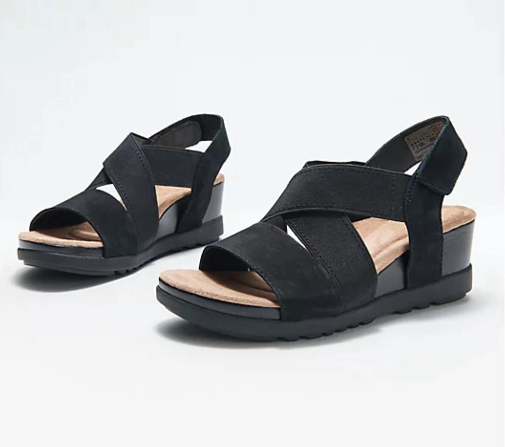 Sandals Spa Women's Carren Wedge Sandals In Black