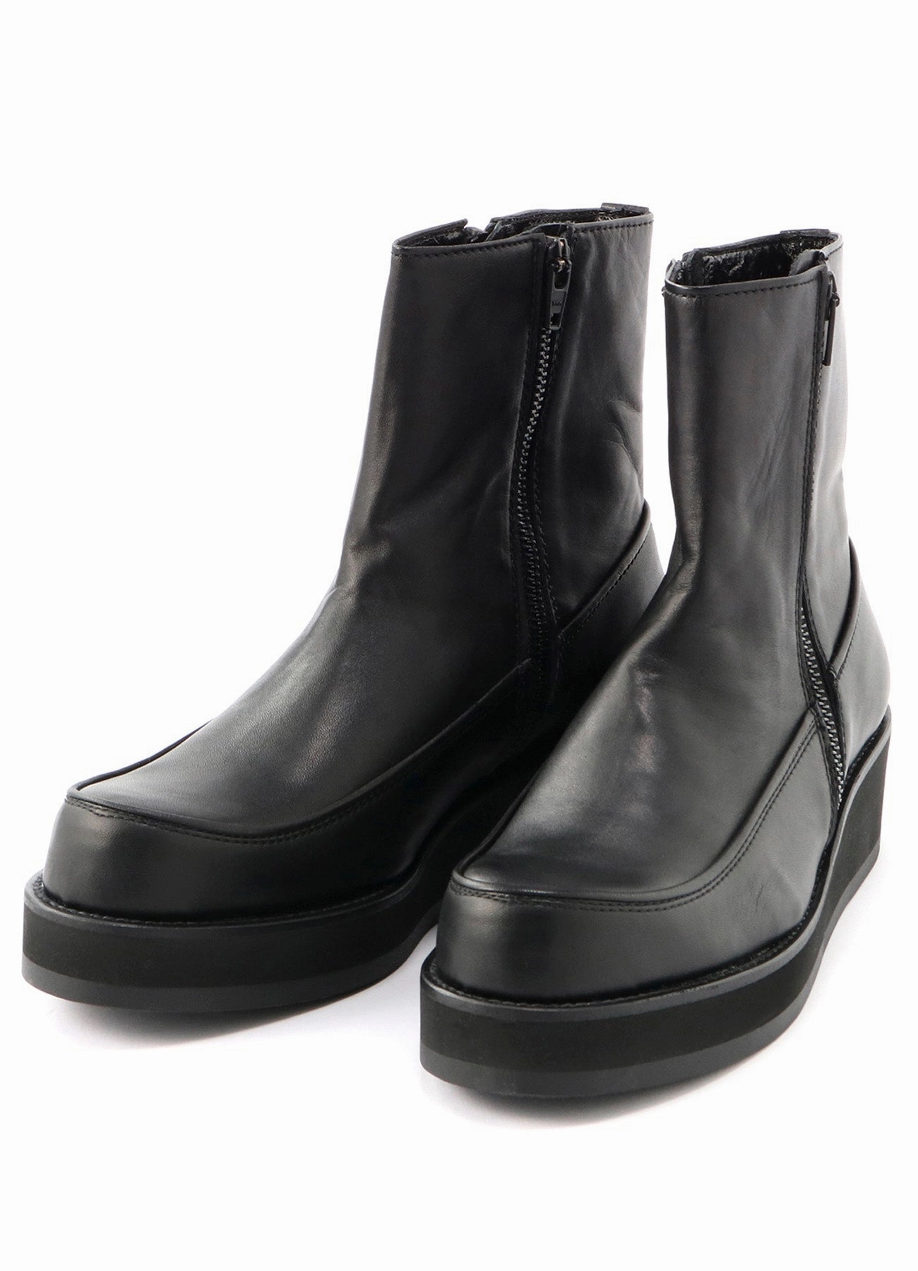 Smooth Leather Thick Sole W-Zip Boots Best Muck Boots