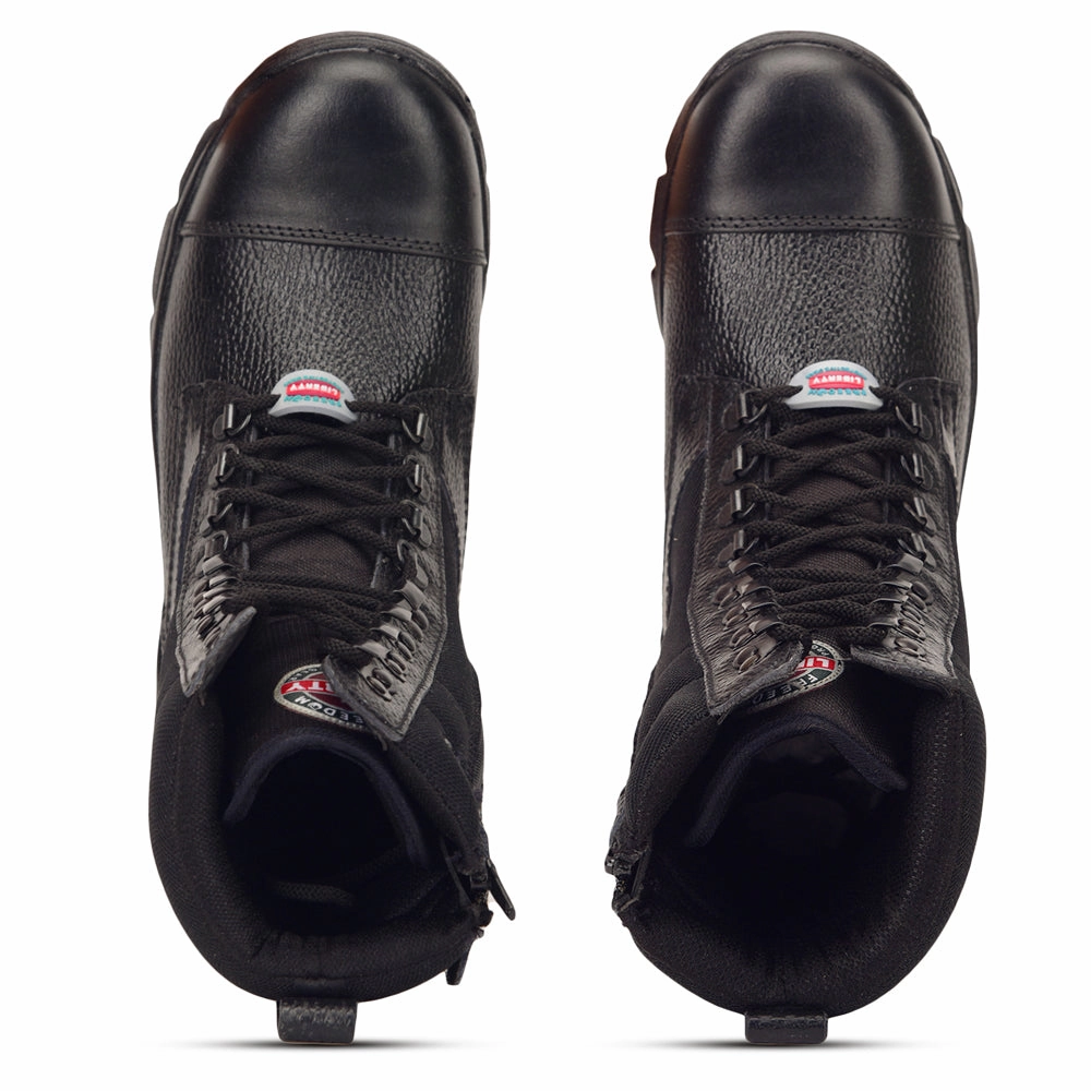 Black Knee High Riding Boots Freedom Casual (Black) Defence DMS Boot with ZIP PARACOM-01 By Liberty