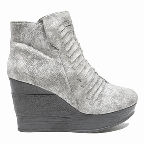 Best Law Enforcement Boots SLICCA Womens Wedge Ankle Boots Silver Leather UK 7 Stylish Comfortable Footwear