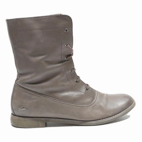 Telemark Boots LACOSTE Women's Lace Up Leather Ankle Boots Brown UK 7 Casual Designer