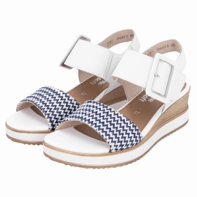 Flat Sparkle Sandals Remonte Jerilyn 53 White Leather Sandal (Women's)