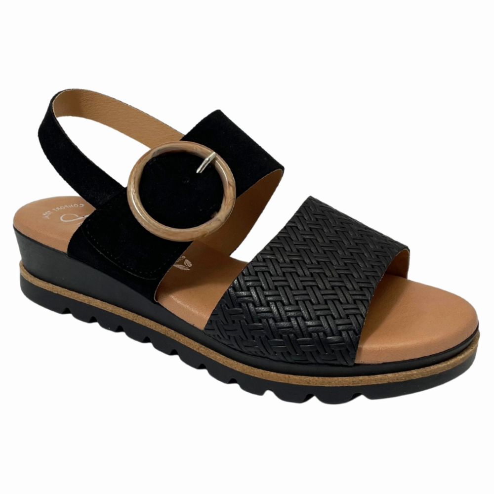 Valeria's Kellyjo Black Supple Leather Sandal (Women's) Socks And Sandals Meme