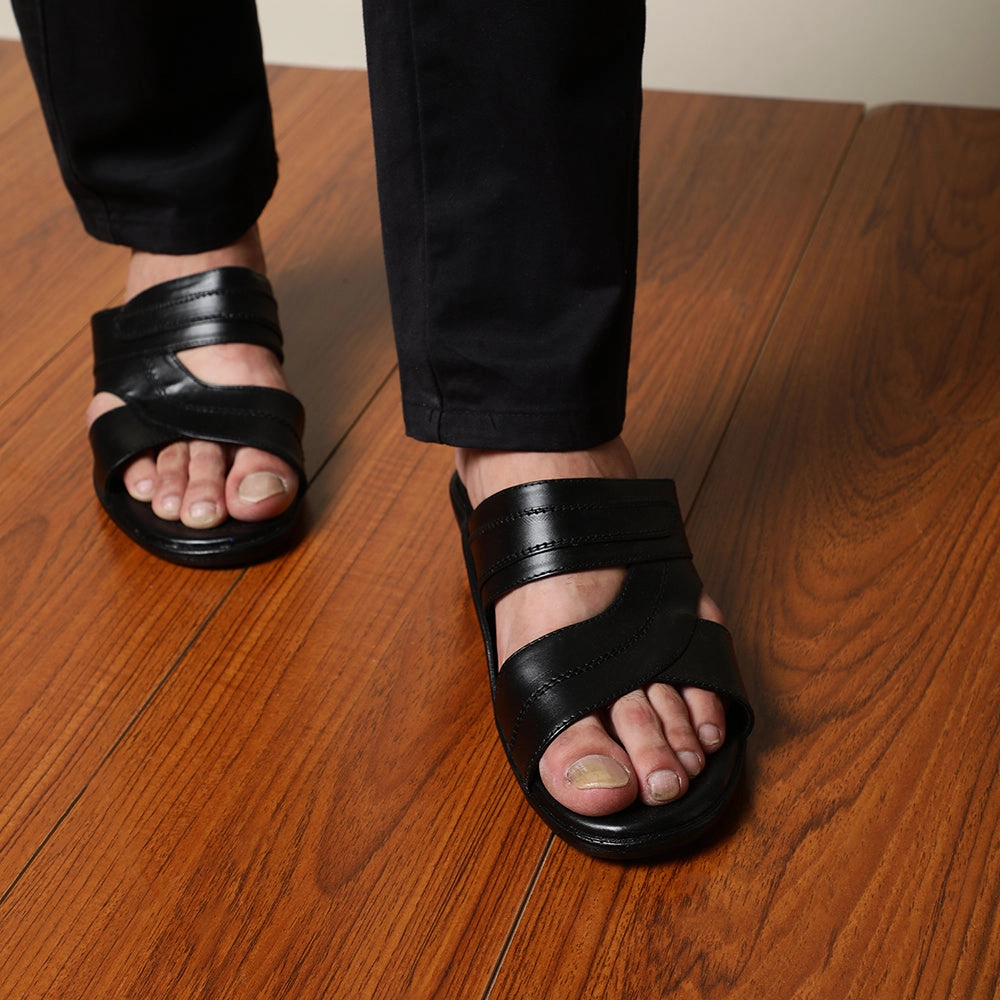 Coolers Casual Black Slippers For Men 7153-37 By Liberty Schnauzer Slippers