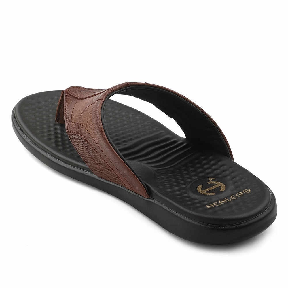 Healers Tan Casual Slipper For Men RELIEF-1 By Liberty Fur Slide Slippers