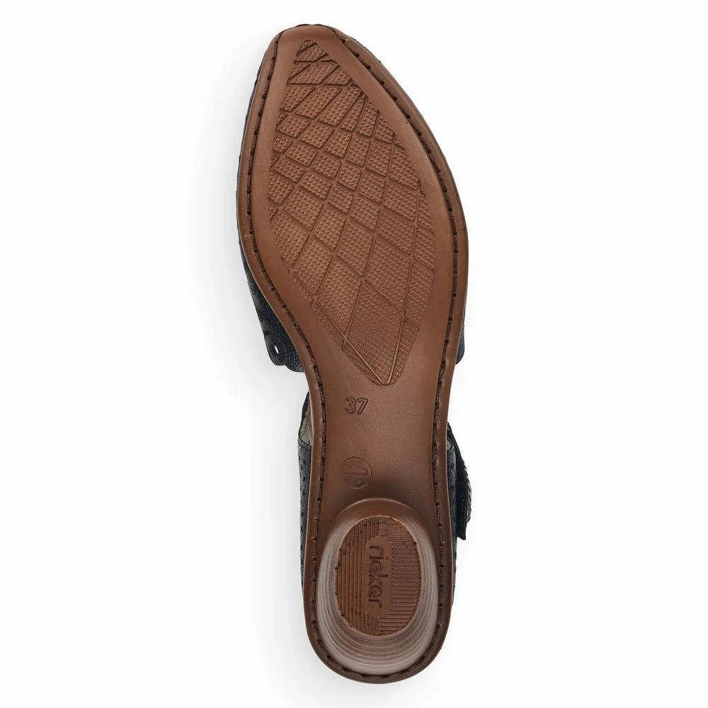 Rieker Mirjam 53 Black Leather Heel (Women's) Leather Conditioner For Dress Shoes