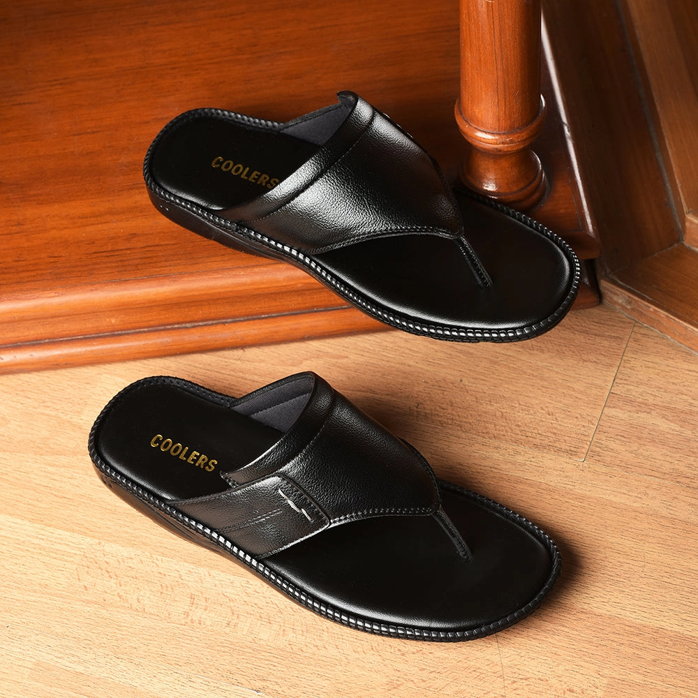 Metatarsalgia Slippers Coolers Black Casual Slipper For Men VCL-26 By Liberty