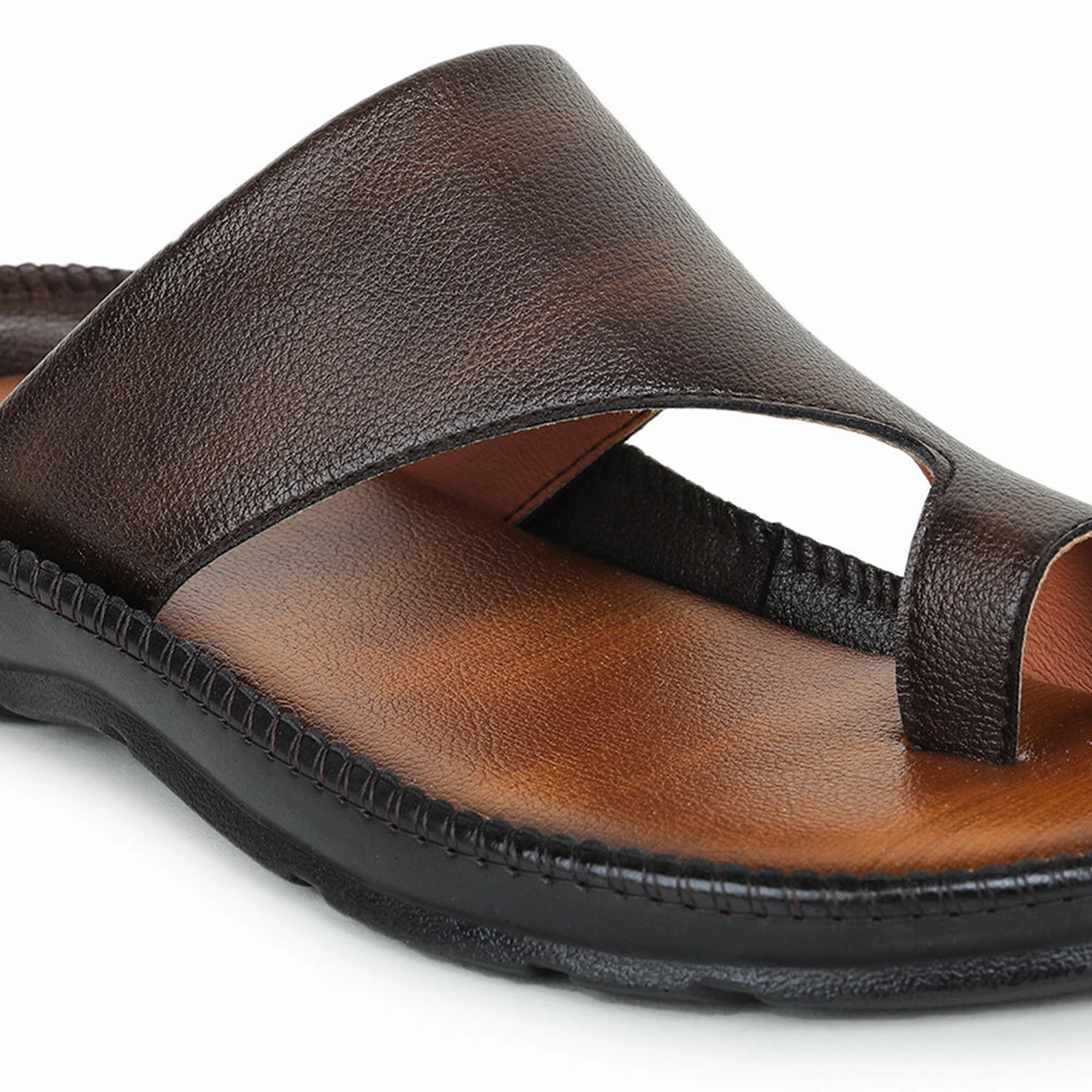 Coolers Casual Brown Toe Ring Slippers For Men JPL-222 By Liberty Cool Summer Sandals