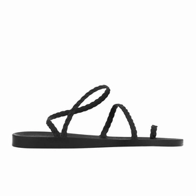 Eleftheria Black Slide Sandals Furry