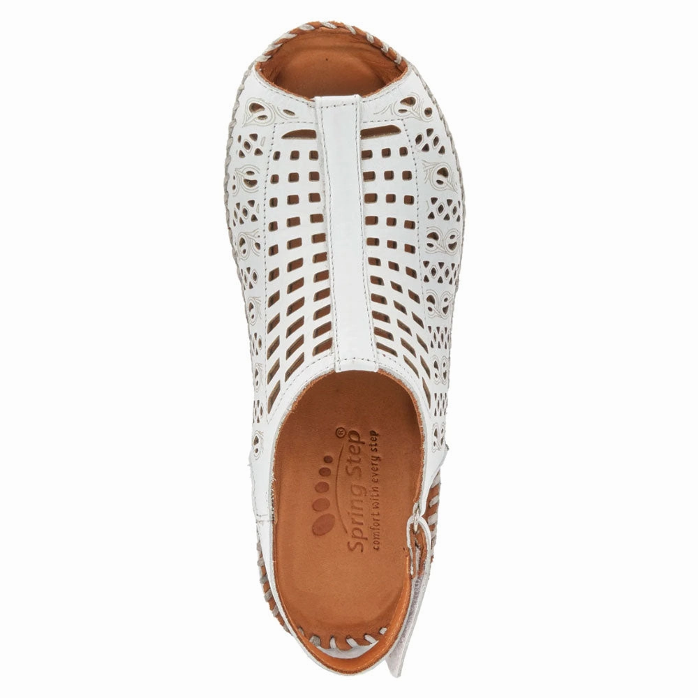 Strap Sandals Comfortable Spring Step Bohemianish Sandal White Leather (Women's)