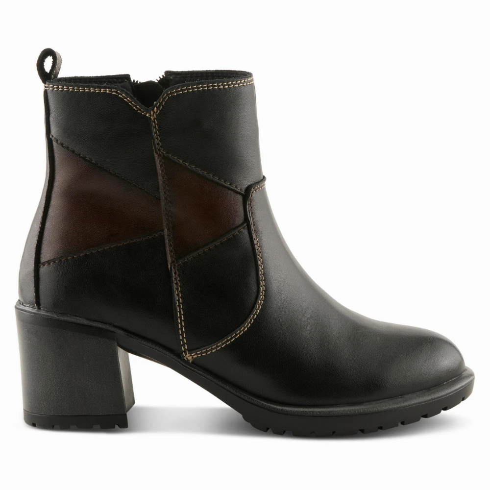 Spring Step Patchpower Black Multi Leather Boot (Women's) Boots On The Ground Dance