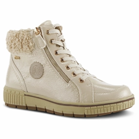 Woulverine Boots Spring Step Relife Alps Beige Patent Lace-Up Boot (Women's)