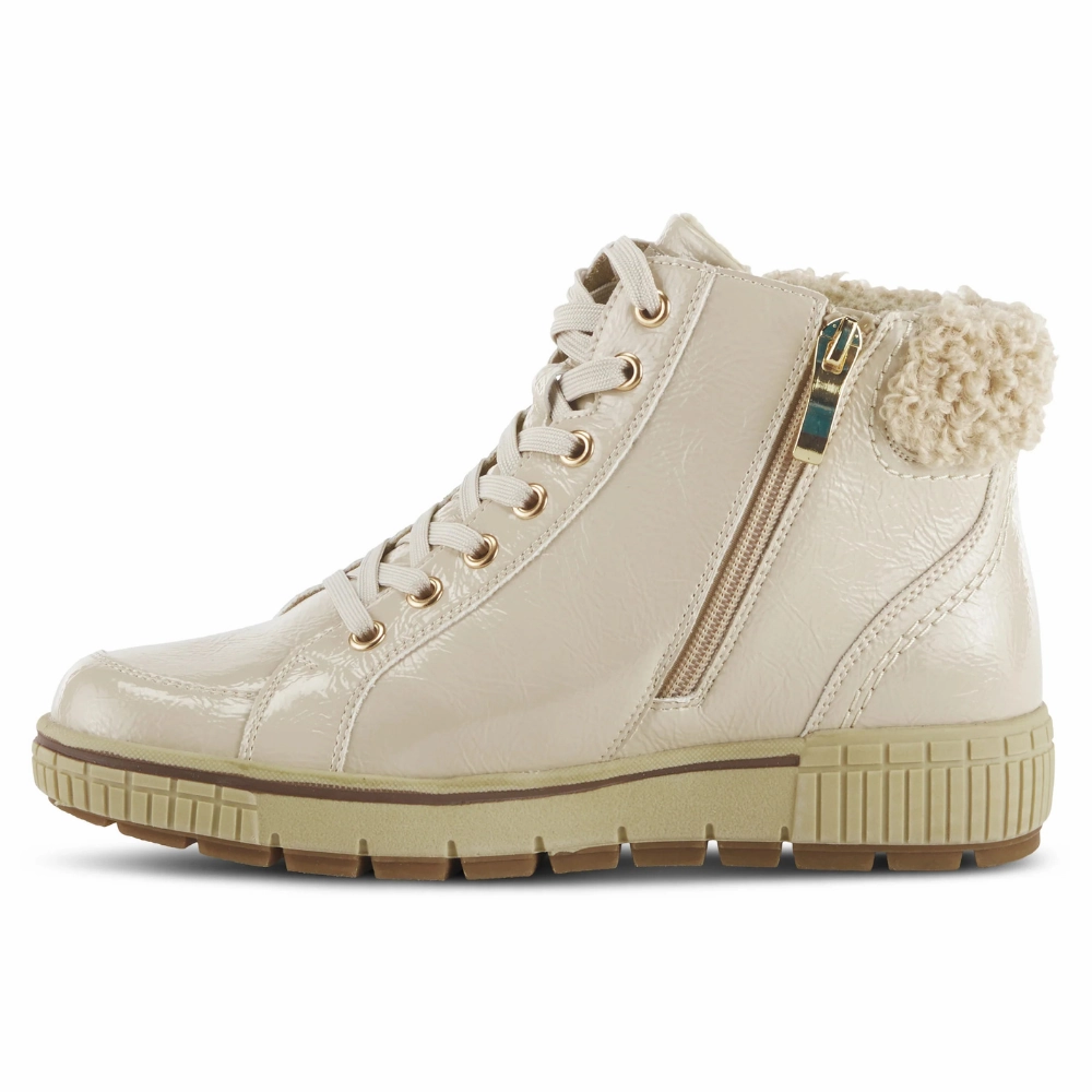 Spring Step Relife Alps Beige Patent Lace-Up Boot (Women's) Boys Western Boots