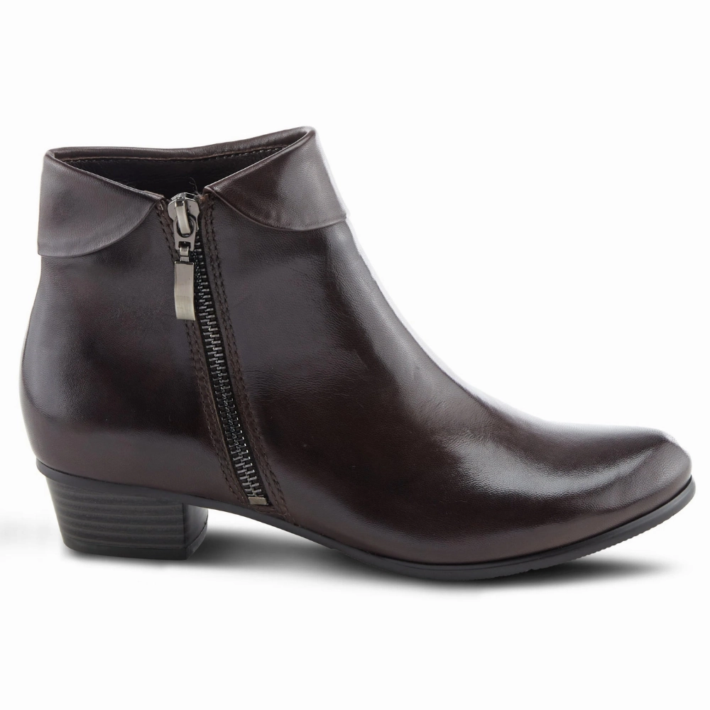 Safety & Work Boots Spring Step Stockholm Dark Brown Leather Bootie (Women's)