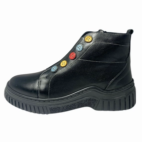 Eric Nurnberg Dugme Black Leather Boot (Women's) Olukai Boots