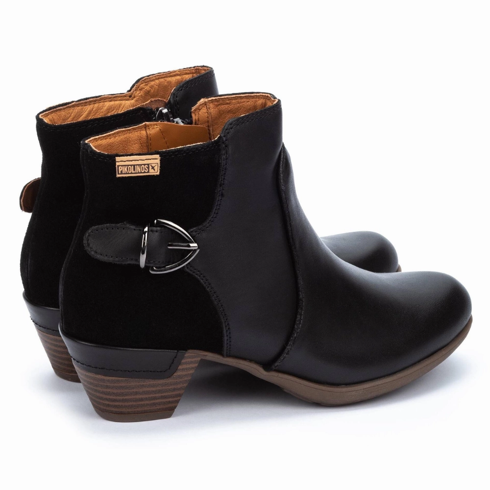 Pikolinos Rotterdam Black Leather Ankle Boot (Women's) Dress And Knee High Boots