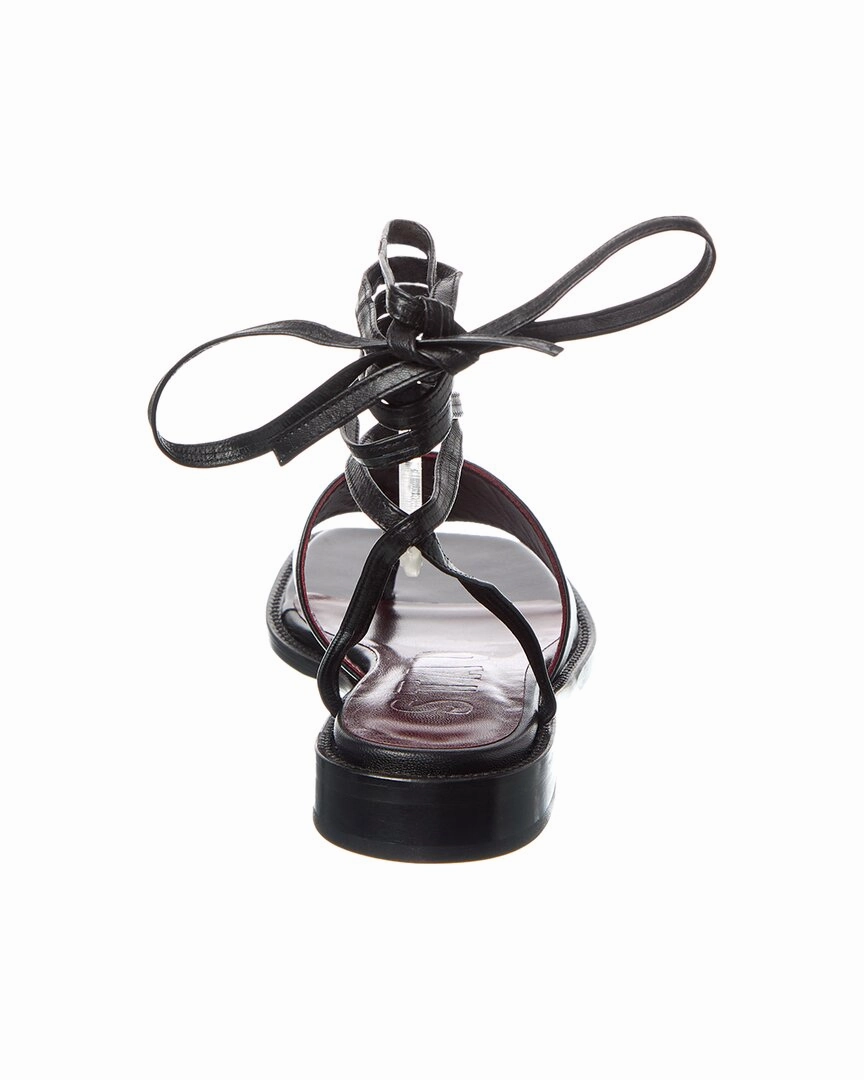 STAUD Alexandre Lace-Up Leather Sandal White Sandals